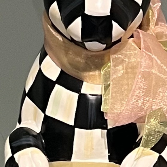 Mackenzie-Childs Courtly Check Basket Bunny -Easter-NEW CONDITION - Picture 4 of 10